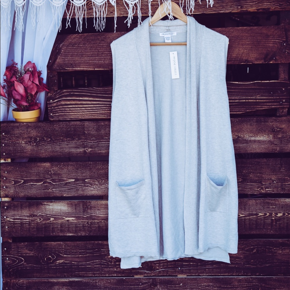 99 Jane Street Beige Duster Vest Size M (G5)
